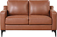 Serta Florence Faux Leather Loveseat, 35"H x 55-1/2"W x 33-1/2"D, Brown 1 thumbnail image