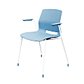 KFI Studios Imme Stack Chair With Arms, Sky Blue/White