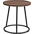 Lorell Round Side Table, 19-3/4" x 19", Walnut/Black 1 thumbnail image