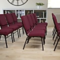 Flash Furniture HERCULES Series Church Accent Chair With Book Rack, Burgundy Patterned Fabric/Goldvein Frame 1 thumbnail image