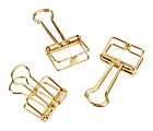 Office Depot® Brand Metal Wire Binder Clips, 13/16" x 1 5/8", 75-Sheet Capacity, Gold, Pack Of 6 Clips