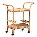 bali & pari Hadia Modern Bohemian Rattan Wine Cart, 35" x 37-5/16", Natural Brown 1 thumbnail image