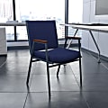 Flash Furniture HERCULES Series Stack Accent Chair With Arms, Navy Blue Patterned Fabric/Silvervein Frame 1 thumbnail image