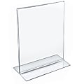 Azar Displays Double-Foot Acrylic Sign Holders, 11" x 8 1/2", Clear, Pack Of 10 1 thumbnail image