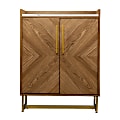 SEI Furniture Trilken 28"W Bar Cabinet With Wine Storage, Brown/Gold 1 thumbnail image