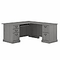 Bush Business Furniture Saratoga 66"W L-Shaped Corner Desk With Drawers, Modern Gray, Standard Delivery