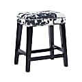 Linon Jandrell Backless Counter Stool, Black Cow Print/Black 1 thumbnail image