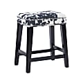 Linon Jandrell Backless Counter Stool, Black Cow Print/Black