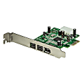 StarTech.com 3 Port 2b 1a 1394 PCI Express FireWire Card - Add 2 native FireWire 800 ports to your computer through a PCI Express expansion slot 1 thumbnail image