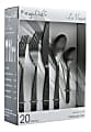 MegaChef La Vague 20-Piece Stainless-Steel Flatware Set, Matte Black 1 thumbnail image