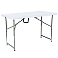 Flash Furniture Height-Adjustable Bi-Fold Plastic Folding Table, 29-1/2"H x 23-1/2"W x 48"D, Granite White 1 thumbnail image