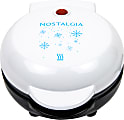 Nostalgia MyMini Personal Electric Waffle Maker, 3-3/4”H x 6-1/2”W x 5-1/4”D, White Snowflake