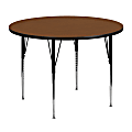 Flash Furniture 48'' Round HP Laminate Activity Table With Standard Height-Adjustable Legs, Oak
