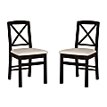 Linon Thames X-Back Dining Chairs, Black/Beige, Set Of 2 Chairs