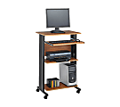 Safco® Muv Fixed Height Stand-Up Workstation, Medium Oak