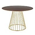 LumiSource Canary Dining Table, 29-1/2"H x 43-1/2"W x 43-1/2"D, Walnut/Gold