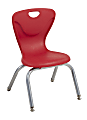 ECR4Kids Contour Stacking Chairs, 23 13/16"H, Red/Silver, Set Of 4