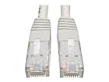 Tripp Lite Cat6 Cat5e Gigabit Molded Patch Cable RJ45 M/M 550MHz White 1ft 1' - 128 MB/s - Patch Cable - 1 ft - 1 x RJ-45 Male Network - 1 x RJ-45 Male Network - Gold Plated Contact - White