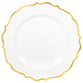 Amscan Ornate Premium Plastic Plates With Trim, 10-1/2", White/Gold, Pack Of 10 Plates 1 thumbnail image