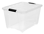 IRIS Plastic Storage Container With HandlesLatch Lid 22 x 16 12 x 13 Clear  - Office Depot