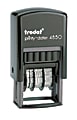 Trodat 4850 Self-Inking Stamp, Micro Date/Message, 4 Phrases, 3/8" x 1", 65% Recycled, Blue/Red