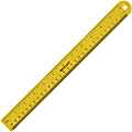 Westcott 12" Magnetic Ruler - 12" Length - Imperial, Metric Measuring System - 1 Each - Yellow 1 thumbnail image