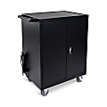 Luxor 32-Device Charging Cart With Timer, 38-1/4”H x 28-1/2”W x 21”D, Black