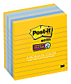 Post-it® New York Collection Post-it Super Sticky Notes - 4" x 4" - Square - 90 Sheets per Pad - Ruled - Assorted - Self-adhesive, Self-stick - 6 / Pack