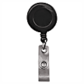 Advantus Snap Clip Retractable ID Reels, Black, Pack Of 25