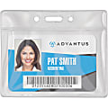 Advantus Vinyl ID Badge Holders - Support 3.50" x 2.50" Media - Horizontal - Vinyl - 50 / Pack - Clear - Durable