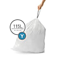 simplehuman Code Y Custom-Fit Liners, 30 Gallons, White, Pack Of 200 1 thumbnail image