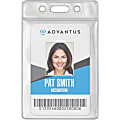 Advantus Vinyl ID Badge Holders - Support 2.50" x 3.50" Media - Vertical - Vinyl - 50 / Pack - Clear - Durable