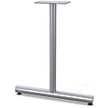 Lorell Relevance Tabletop T-Leg Base with Glides - 27.8" x 2" - Material: Tubular Steel - Finish: Gray
