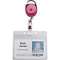 Advantus Neon Carabiner ID Reels - 2.4" Width x 2.2" Depth - Nylon, ABS Plastic - Neon Orange, Neon Yellow, Neon Green, Neon Pink - 20 / Pack 1 thumbnail image