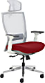 True Commercial Pescara Ergonomic High-Back Executive Chair, Red/Off-White