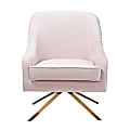 Baxton Studio Kira Velvet Lounge Chair, Light Pink/Gold