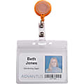 Advantus 4-Color Neon Set ID Card Reels - Metal, Plastic, Nylon - 20 / Pack - Neon Orange, Neon Yellow, Neon Green, Neon Pink - Sturdy