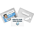 Advantus DIY Magnetic Name Badge Kit - Horizontal - 3.8" x 2.5" x - Plastic - 20 / Pack - White, Clear - Magnetic