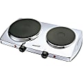 Brentwood Electric 1440W Double Hotplate, Chrome 1 thumbnail image