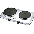 Brentwood Electric 1440W Double Hotplate, Chrome