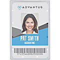 Advantus Clear ID Card Holders - Support 2.13" x 3.38" Media - Vertical - Plastic - 25 / Pack - Clear