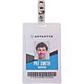 Advantus Strap Clip Self-laminating Badge Holders - Support 2.25" x 3.50" Media - Vertical - 4.3" Width x 2.6" Depth - Clear - 25 / Pack 1 thumbnail image