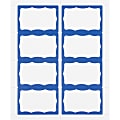 Advantus Color Border Adhesive Name Badges, AVT97188, 2 5/8" x 3 3/4", Rectangle, White/Blue, Box Of 200