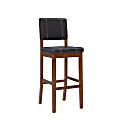 Linon Victoria Faux Leather Bar Stool, Dark Brown/Medium Dark Walnut 1 thumbnail image