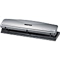 Bostitch® 12-Sheet 3-Hole Punch, 2-1/2"H x 10-5/8"W x 1-3/4"D, Silver/Black 1 thumbnail image