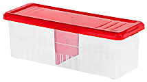 IRIS® Holiday Ribbon Storage Containers, 16 1/8" x 5 5/8" x 5 9/16", Red, Case Of 3 1 thumbnail image