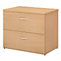 Bush Business Furniture Studio C 36"W Lateral 2-Drawer File Cabinet, Natural Maple, Standard Delivery
