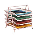 Mind Reader 4-Tier Desktop Organizer Paper Tray, 12-1/2”H x 13-3/4”W x 11-3/4”D, Pink 1 thumbnail image