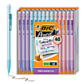 BIC® Xtra-Smooth Mechanical Pencils, Medium Point, 0.7 mm, #2 Lead, Assorted Pastel Barrel Colors, Pack Of 40 Pencils 1 thumbnail image