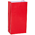 Amscan Treat Bags, Medium, Solid Red, 12 Bags Per Pack, Set Of 8 Packs